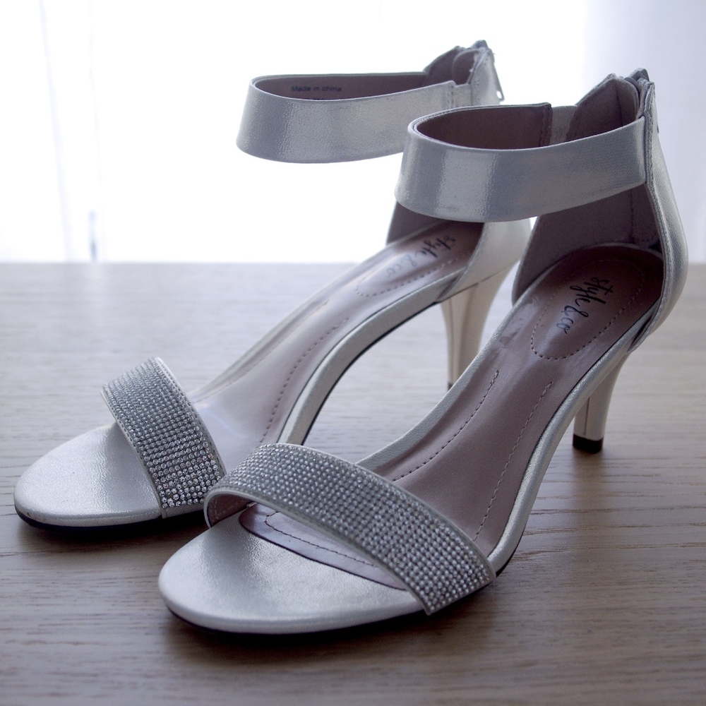 Style & Co Light Gold Heels with Rhinestones